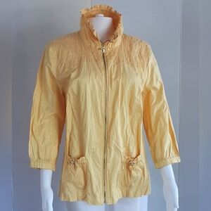 ZENERGY By Chico's Yellow Poly Crinkle Windbreaker Jacket Sz 2 (US 12) - NWOT